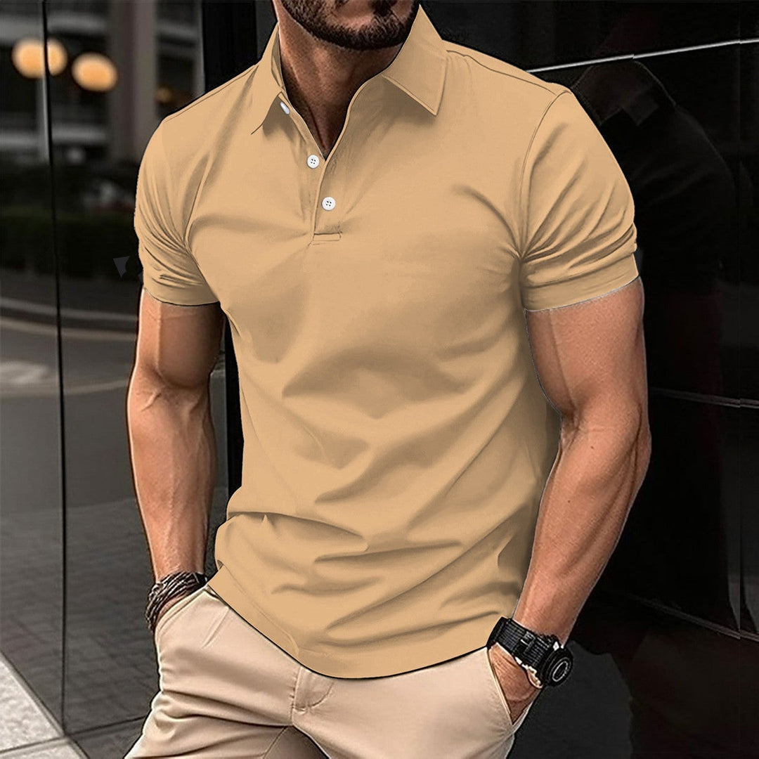 Herr Sport Poloshirt av Andningsbart Material med Klassisk Snitt Mirla-Eva Jonsson