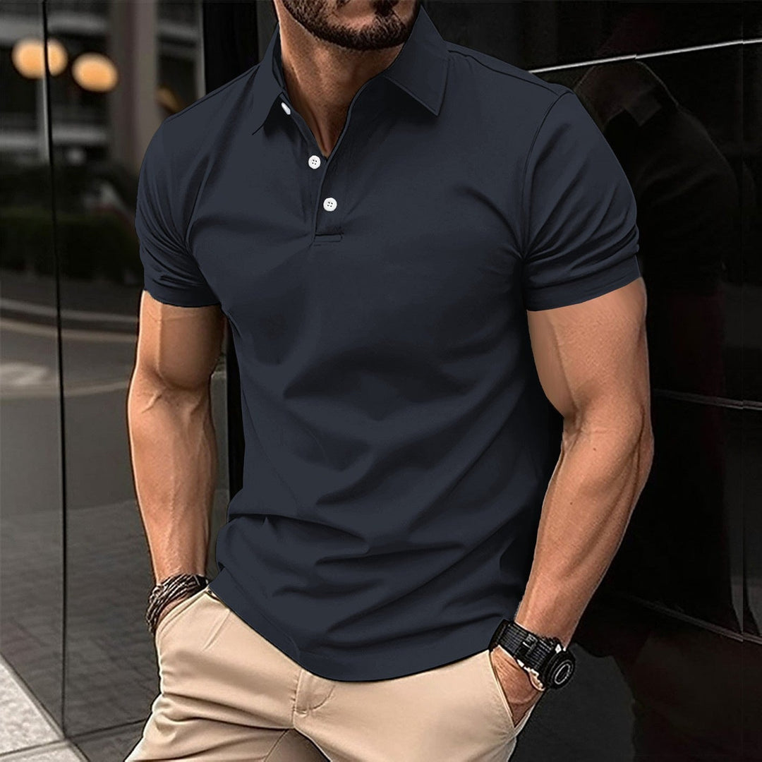 Herr Sport Poloshirt av Andningsbart Material med Klassisk Snitt Mirla-Eva Jonsson