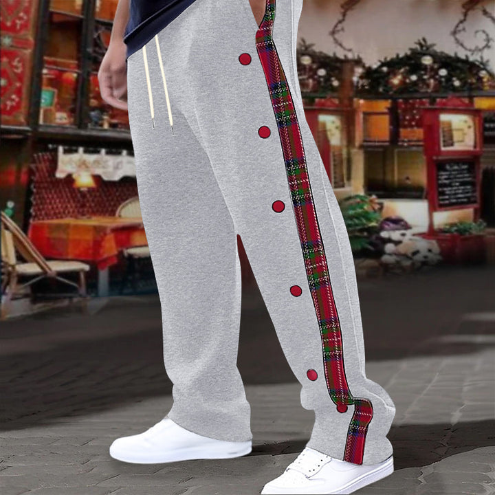 Herr Sportig Fritids-joggingbyxor med justerbar dragsko och dekorativa knappar Mirla-Eva Jonsson
