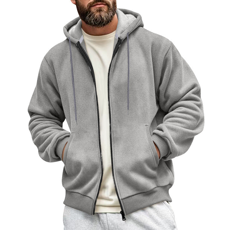 Herr Sportig Hoodie med andningsbart material och praktisk dragkedja Mirla-Eva Jonsson