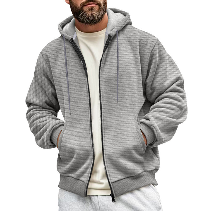 Herr Sportig Hoodie med andningsbart material och praktisk dragkedja Mirla-Eva Jonsson