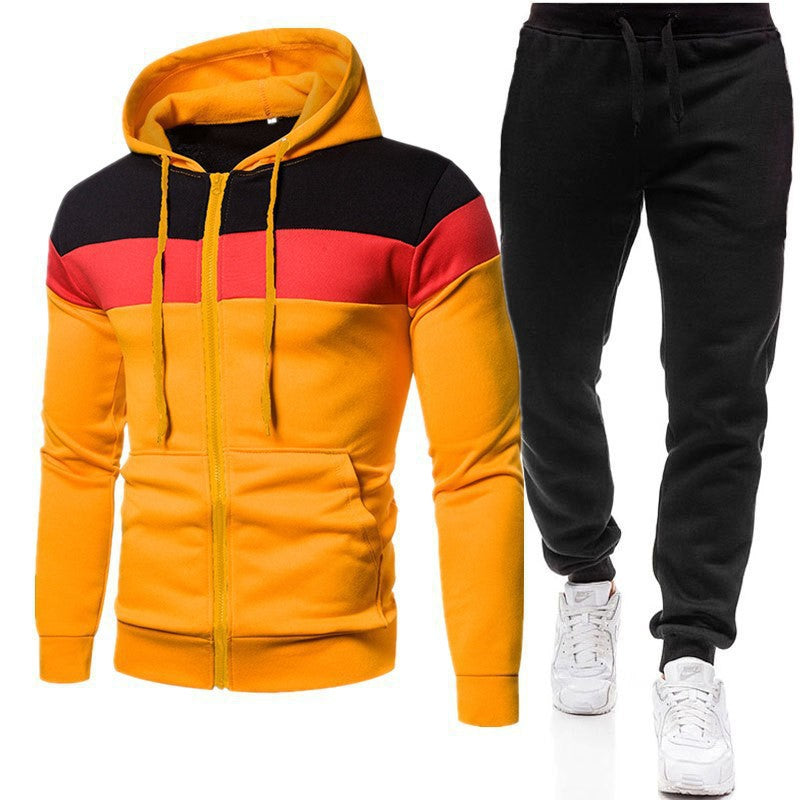 Herr Sportig Hoodie- och Joggingdräkt med Kontrastlinjer Mirla-Eva Jonsson