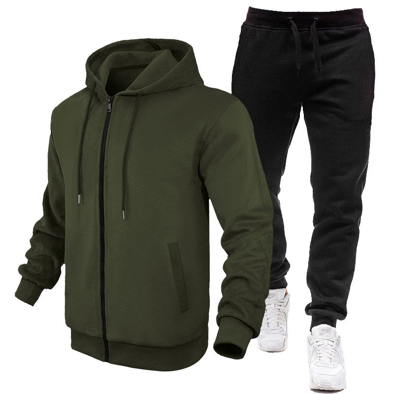 Herr Sportig Hoodie- och joggingdräkt med fleece-foder och praktiska fickor Mirla-Eva Jonsson