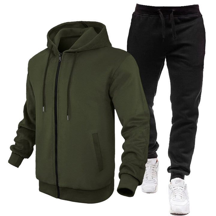 Herr Sportig Hoodie- och joggingdräkt med fleece-foder och praktiska fickor Mirla-Eva Jonsson