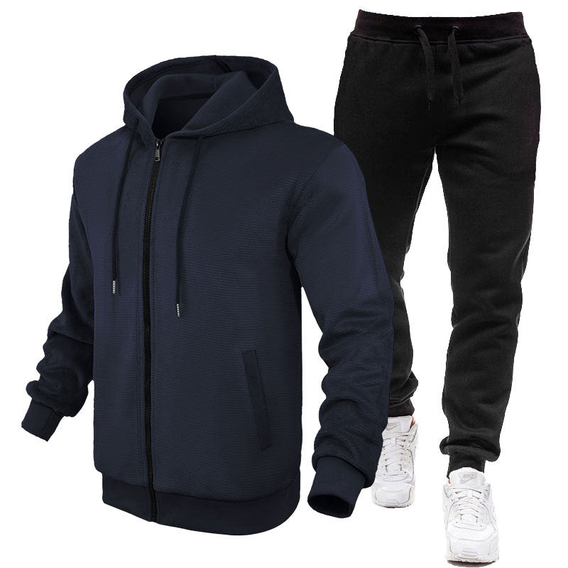 Herr Sportig Hoodie- och joggingdräkt med fleece-foder och praktiska fickor Mirla-Eva Jonsson