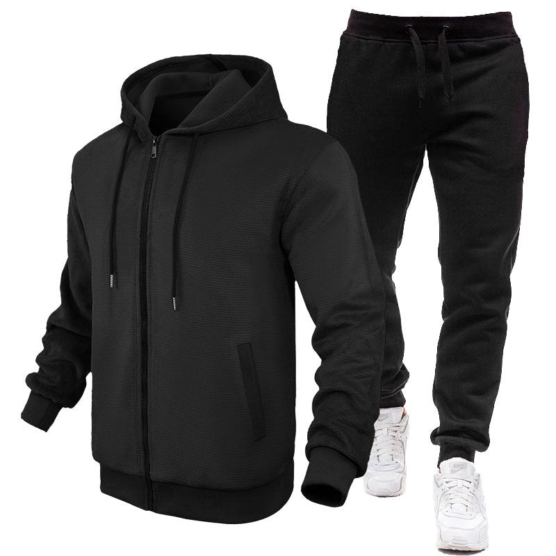 Herr Sportig Hoodie- och joggingdräkt med fleece-foder och praktiska fickor Mirla-Eva Jonsson