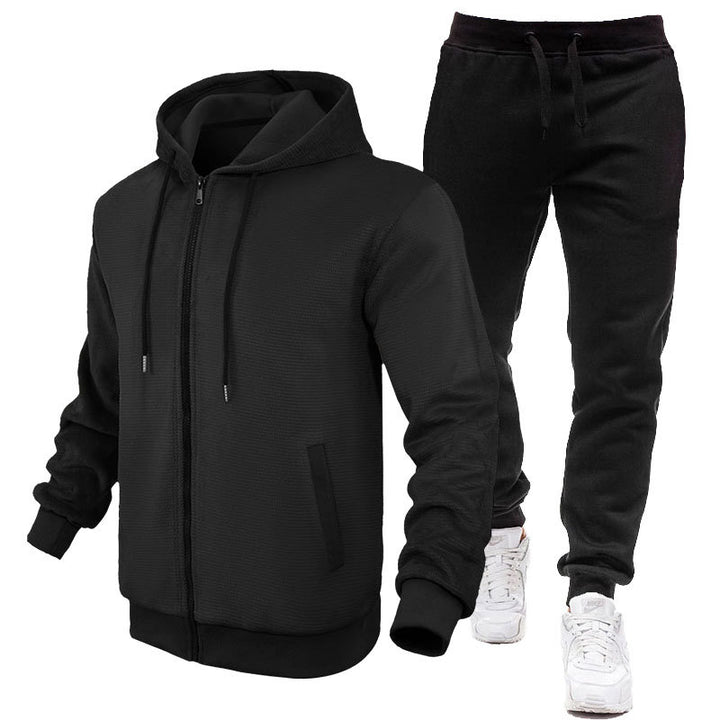 Herr Sportig Hoodie- och joggingdräkt med fleece-foder och praktiska fickor Mirla-Eva Jonsson