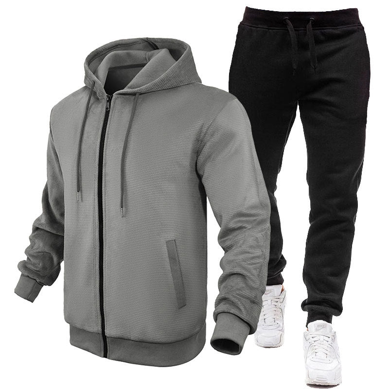 Herr Sportig Hoodie- och joggingdräkt med fleece-foder och praktiska fickor Mirla-Eva Jonsson