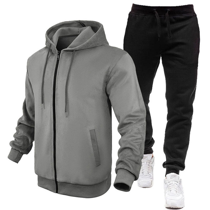Herr Sportig Hoodie- och joggingdräkt med fleece-foder och praktiska fickor Mirla-Eva Jonsson