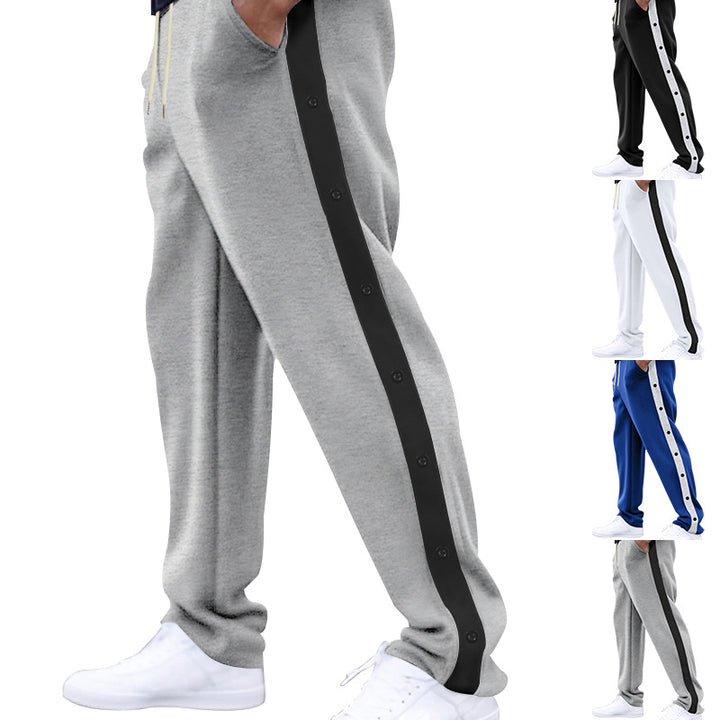 Herr Sportig Joggingbyxor med Knappslå och Elastisk Midja Mirla-Eva Jonsson