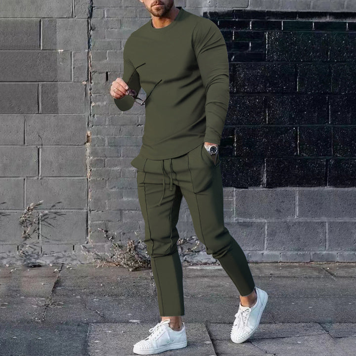 Herr Sportig Långärmad T-shirt och Joggingbyxor Set Mirla-Eva Jonsson