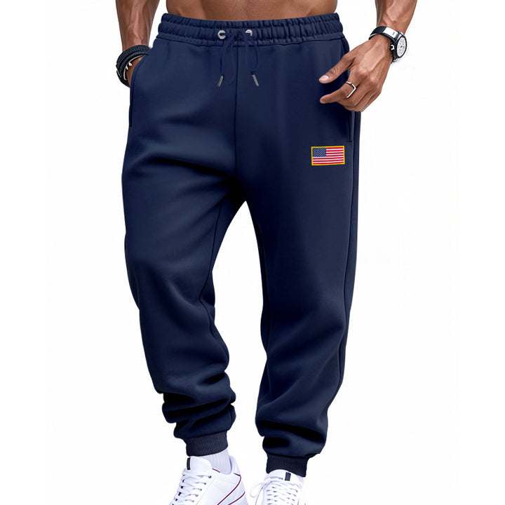 Herr Sportig Sweatpants med elastisk midja och flaggmotiv Eva Jonsson-Eva Jonsson