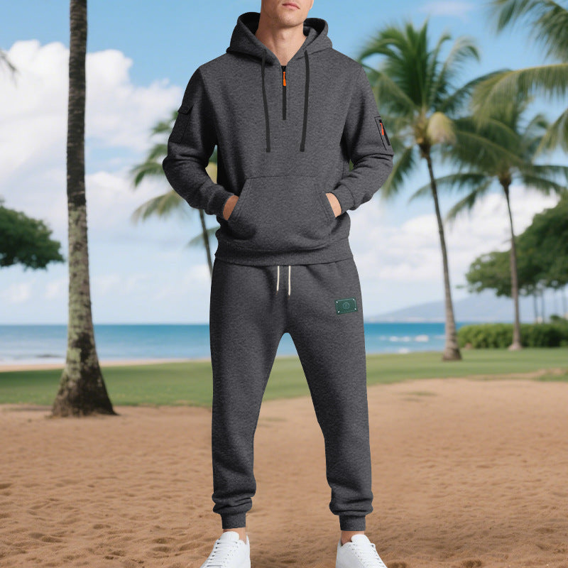 Herr Sportigt Hoodie- och Joggingdräkt-set med andningsbara egenskaper och praktiska fickor Eva Jonsson-Eva Jonsson