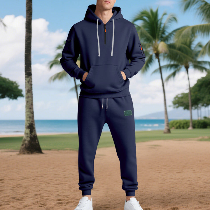 Herr Sportigt Hoodie- och Joggingdräkt-set med andningsbara egenskaper och praktiska fickor Eva Jonsson-Eva Jonsson