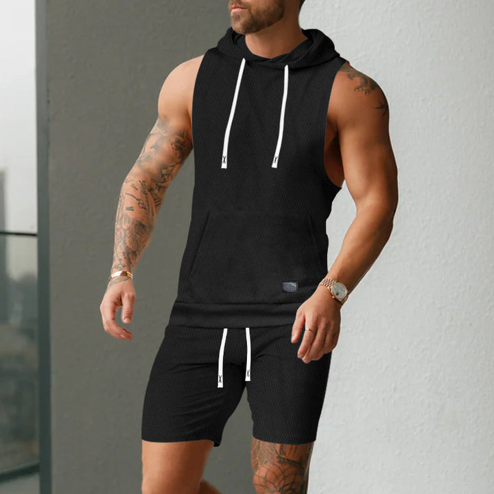 Herr Sportigt Kortärmad Hoodie-Set Mirla-Eva Jonsson
