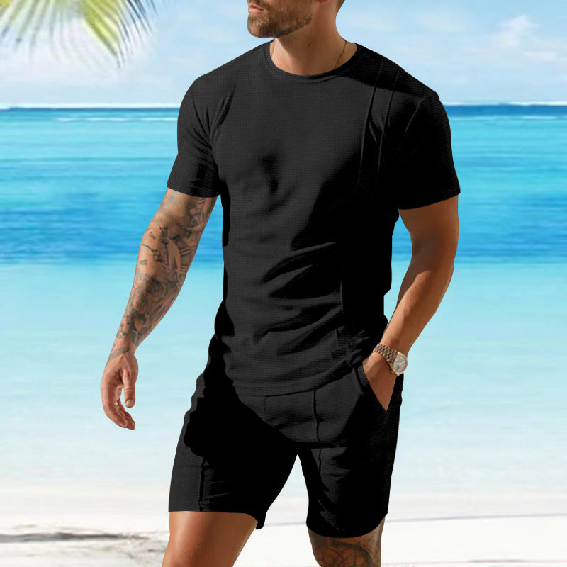 Herr Sportigt Kortärmat Överdel och Shorts-Set Mirla-Eva Jonsson
