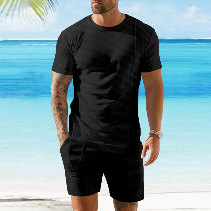 Herr Sportigt Kortärmat Överdel och Shorts-Set Mirla-Eva Jonsson