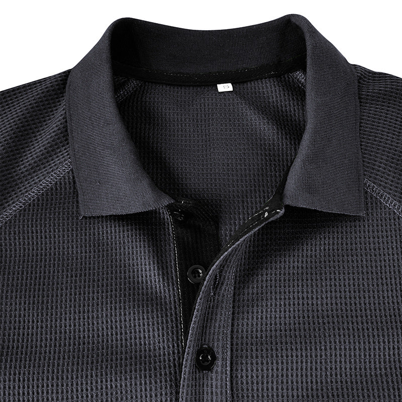 Herr Sportigt Långärmad Poloshirt med Struktur Mirla-Eva Jonsson