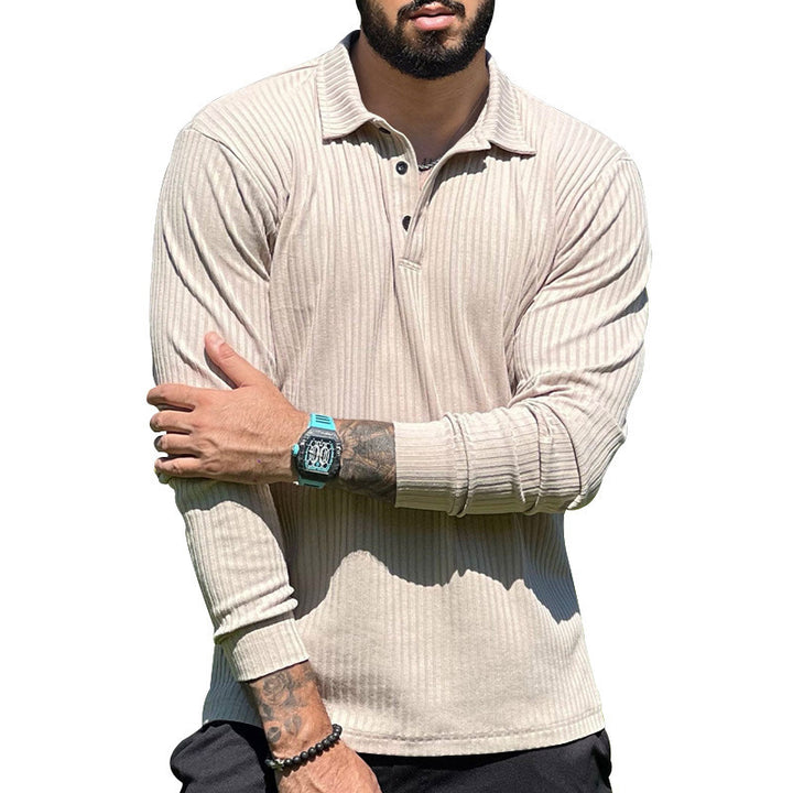 Herr Sportigt Långärmad T-shirt med strukturerad yta Mirla-Eva Jonsson