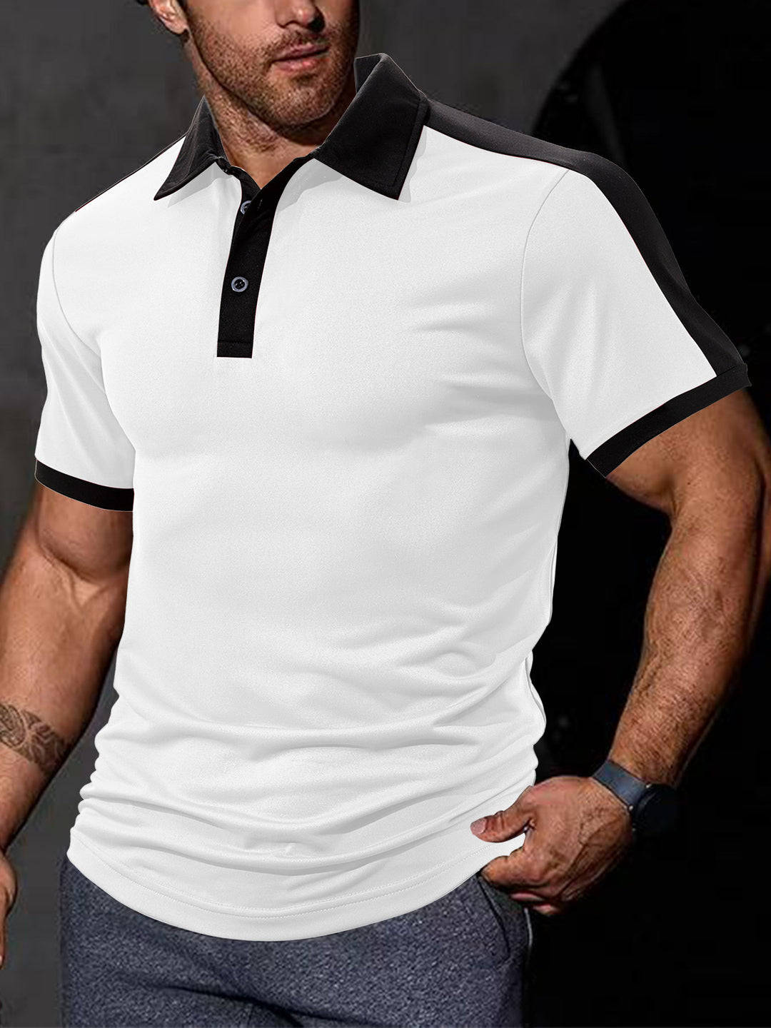 Herr Sportigt Polo-Shirt med andningsbar struktur Mirla-Eva Jonsson
