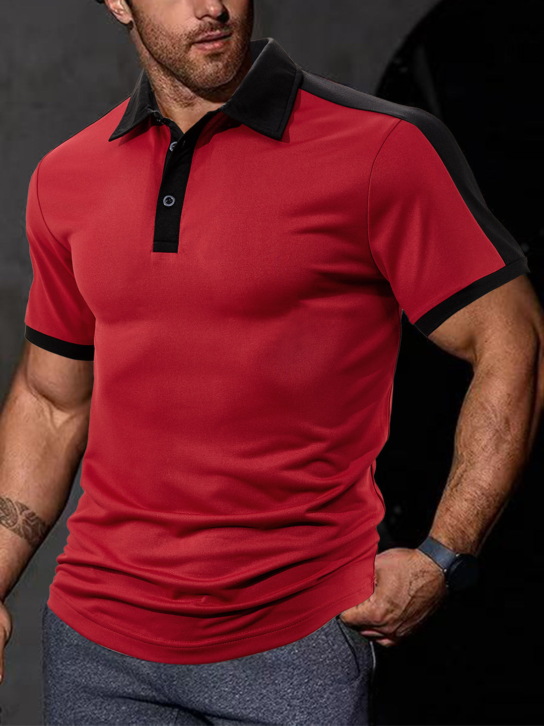 Herr Sportigt Polo-Shirt med andningsbar struktur Mirla-Eva Jonsson