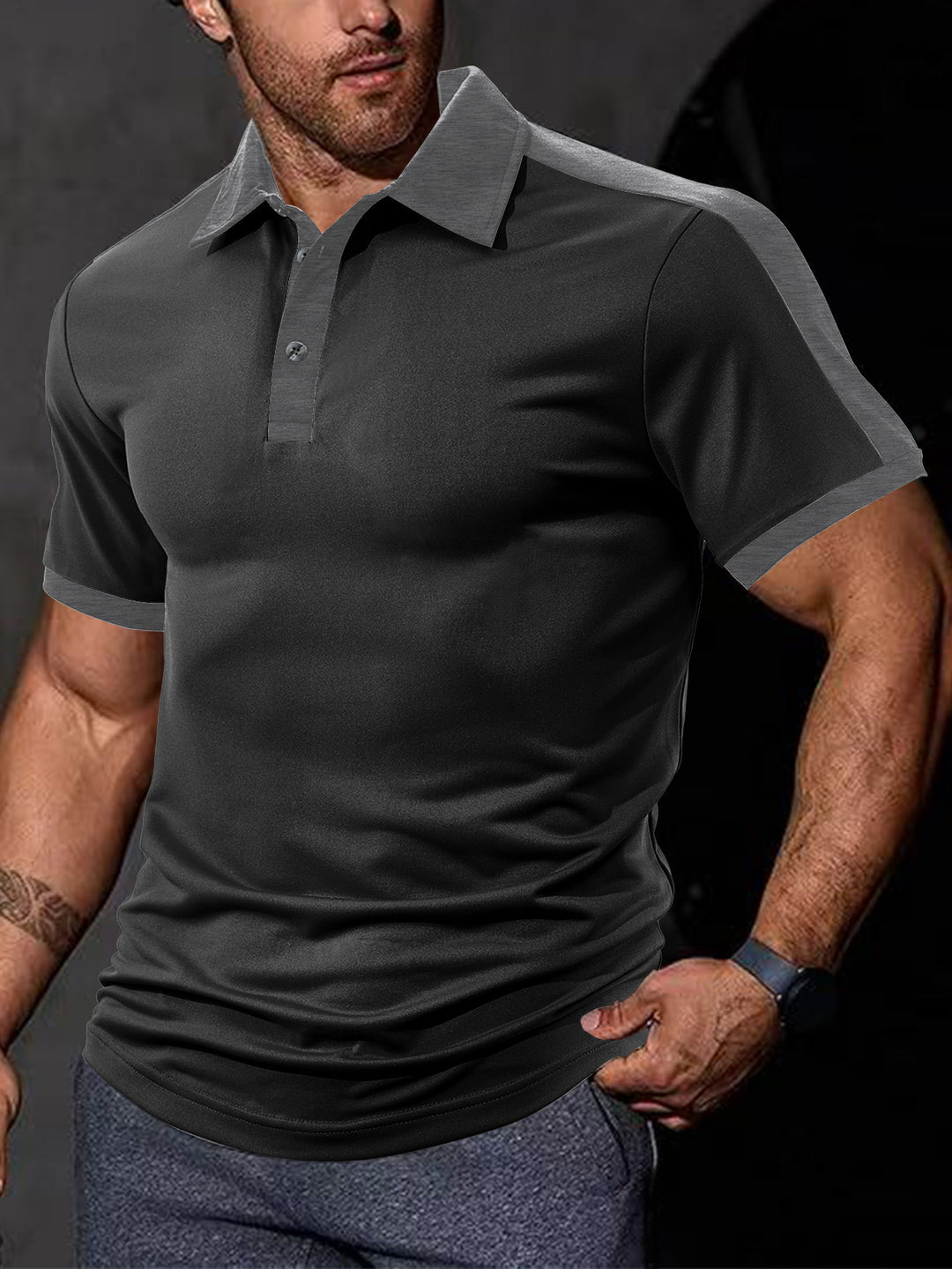 Herr Sportigt Polo-Shirt med andningsbar struktur Mirla-Eva Jonsson