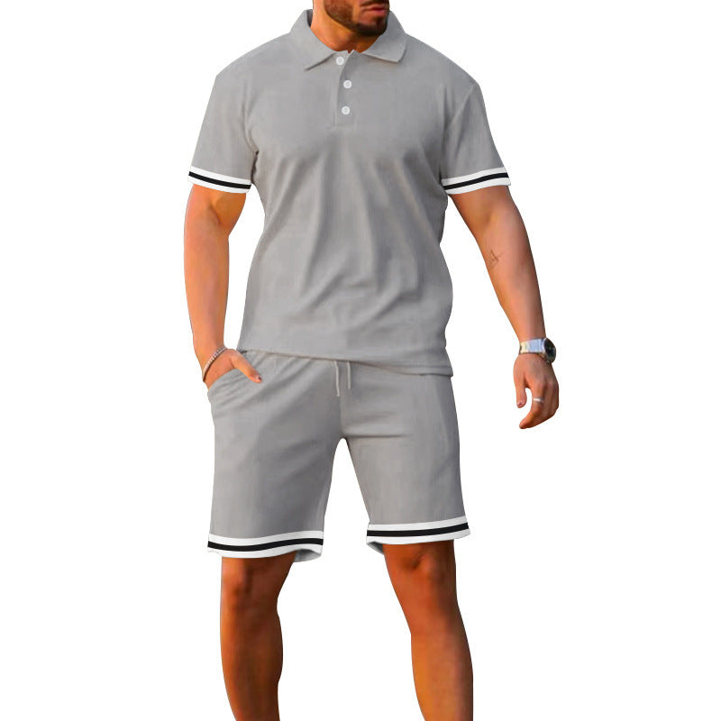 Herr Sportigt Poloshirt och Shorts Set Mirla-Eva Jonsson