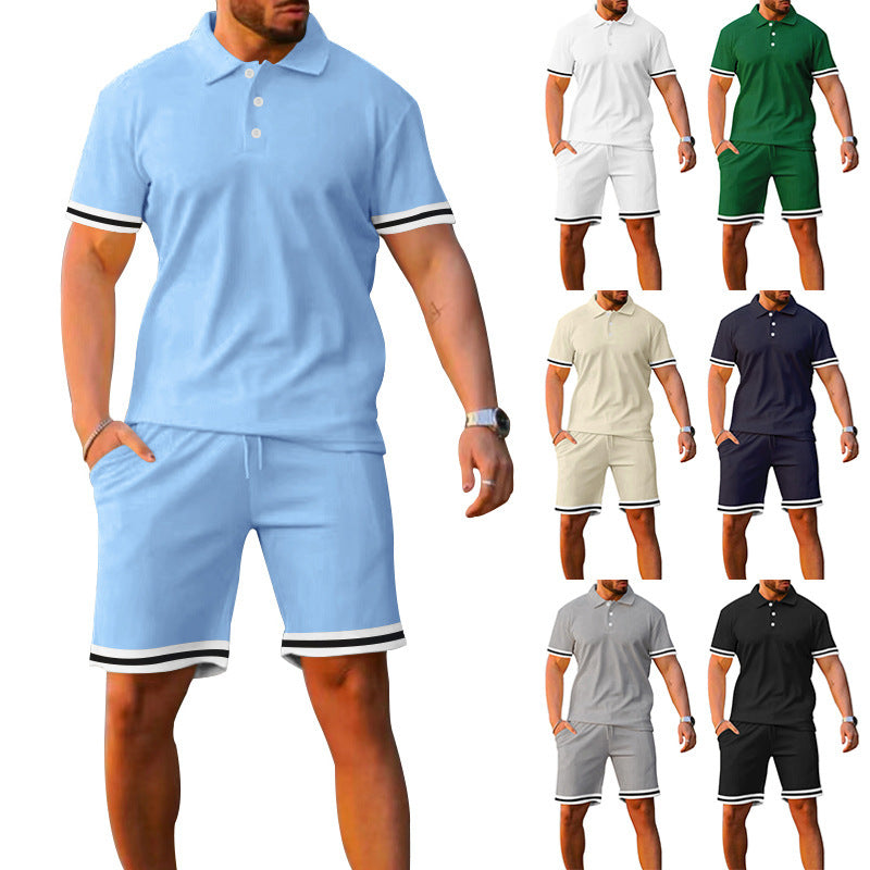 Herr Sportigt Poloshirt och Shorts Set Mirla-Eva Jonsson