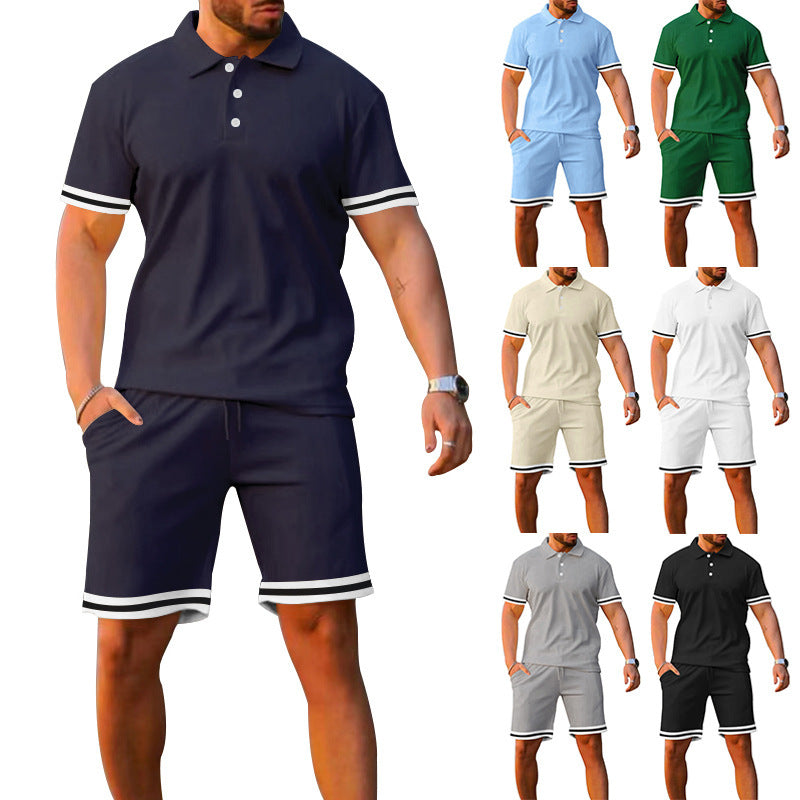 Herr Sportigt Poloshirt och Shorts Set Mirla-Eva Jonsson