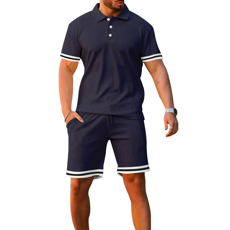 Herr Sportigt Poloshirt och Shorts Set Mirla-Eva Jonsson