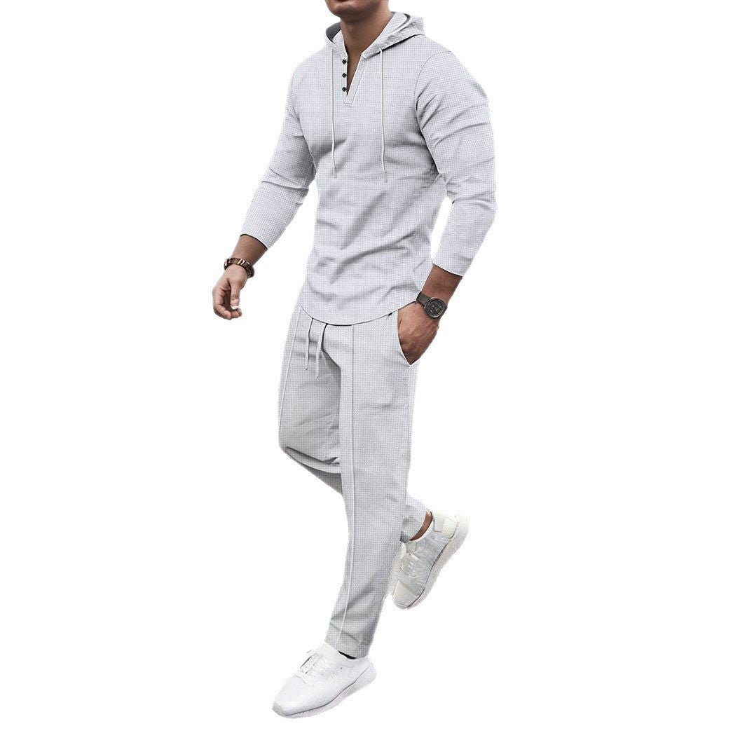 Herr Sportigt Tvådelat Set med Andningsbart Hoodie och Slim Joggingbyxor Eva Jonsson-Eva Jonsson
