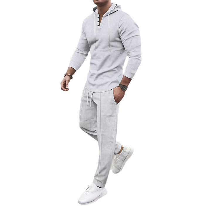 Herr Sportigt Tvådelat Set med Andningsbart Hoodie och Slim Joggingbyxor Eva Jonsson-Eva Jonsson