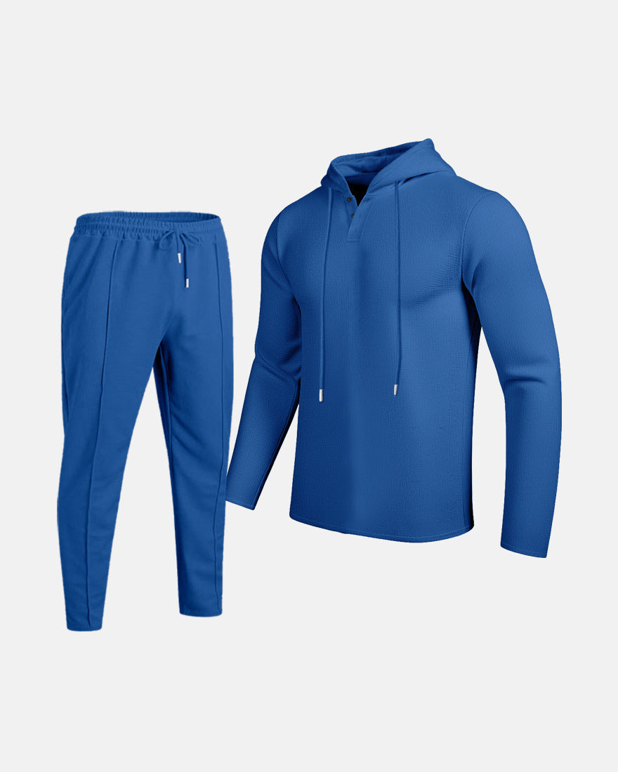 Herr Sportigt Tvådelat Set med Andningsbart Hoodie och Slim Joggingbyxor Eva Jonsson-Eva Jonsson