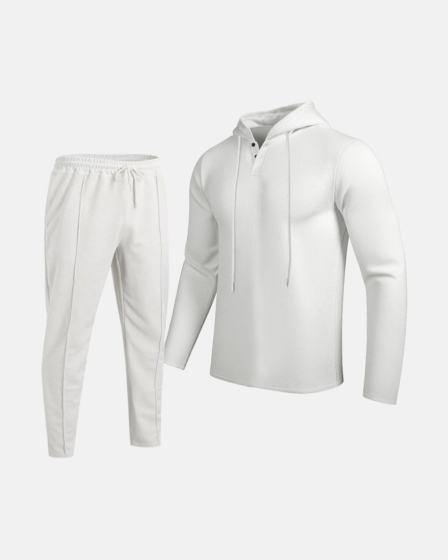 Herr Sportigt Tvådelat Set med Andningsbart Hoodie och Slim Joggingbyxor Eva Jonsson-Eva Jonsson
