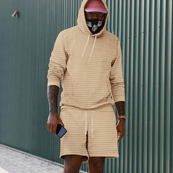 Herr Sportiv quiltad hoodie- och shorts-set Eva Jonsson-Eva Jonsson