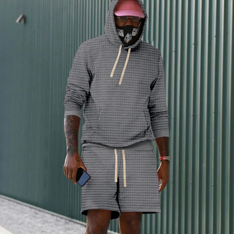 Herr Sportiv quiltad hoodie- och shorts-set Eva Jonsson-Eva Jonsson