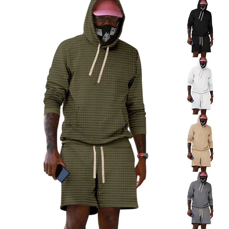 Herr Sportiv quiltad hoodie- och shorts-set Eva Jonsson-Eva Jonsson