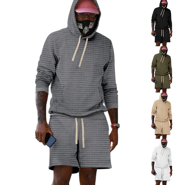 Herr Sportiv quiltad hoodie- och shorts-set Eva Jonsson-Eva Jonsson