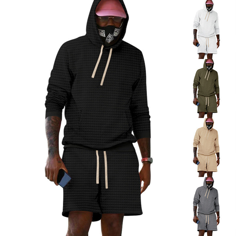 Herr Sportiv quiltad hoodie- och shorts-set Eva Jonsson-Eva Jonsson
