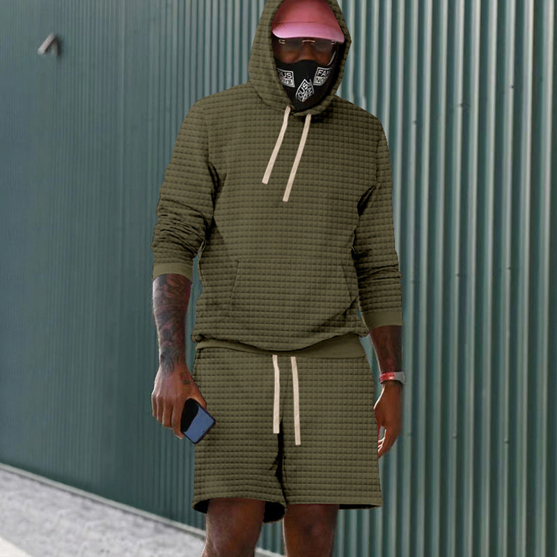 Herr Sportiv quiltad hoodie- och shorts-set Eva Jonsson-Eva Jonsson