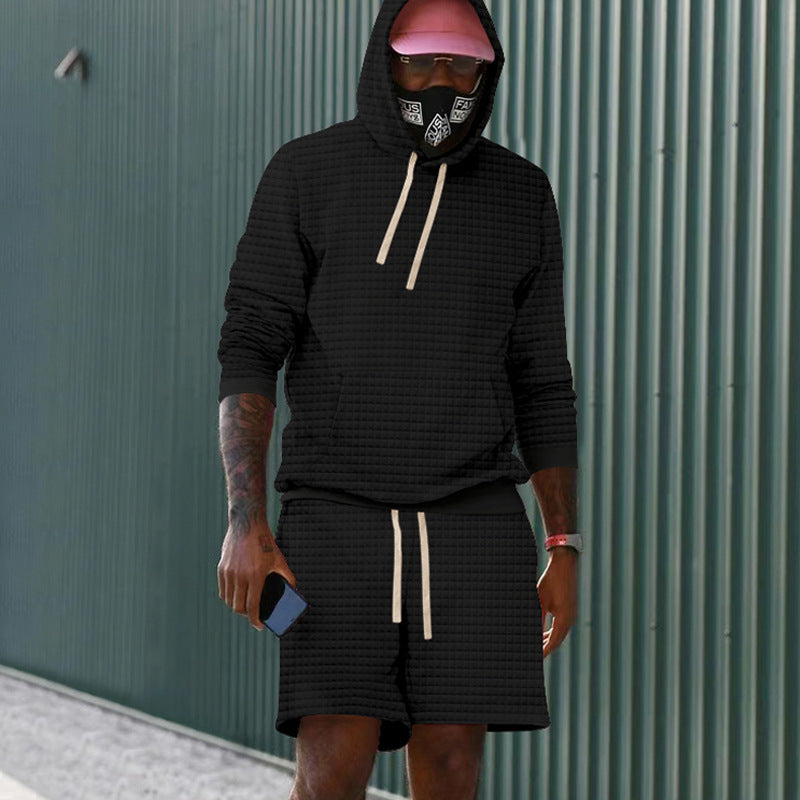 Herr Sportiv quiltad hoodie- och shorts-set Eva Jonsson-Eva Jonsson