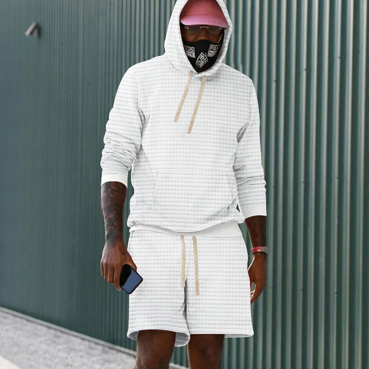 Herr Sportiv quiltad hoodie- och shorts-set Eva Jonsson-Eva Jonsson