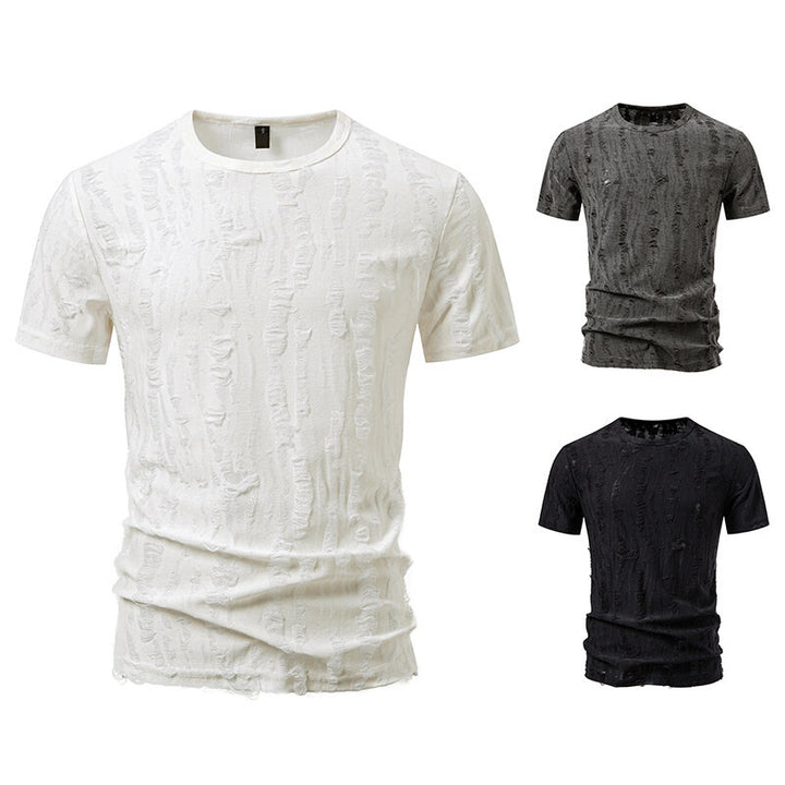Herr T-shirt med strukturerad vintage-design Mirla-Eva Jonsson