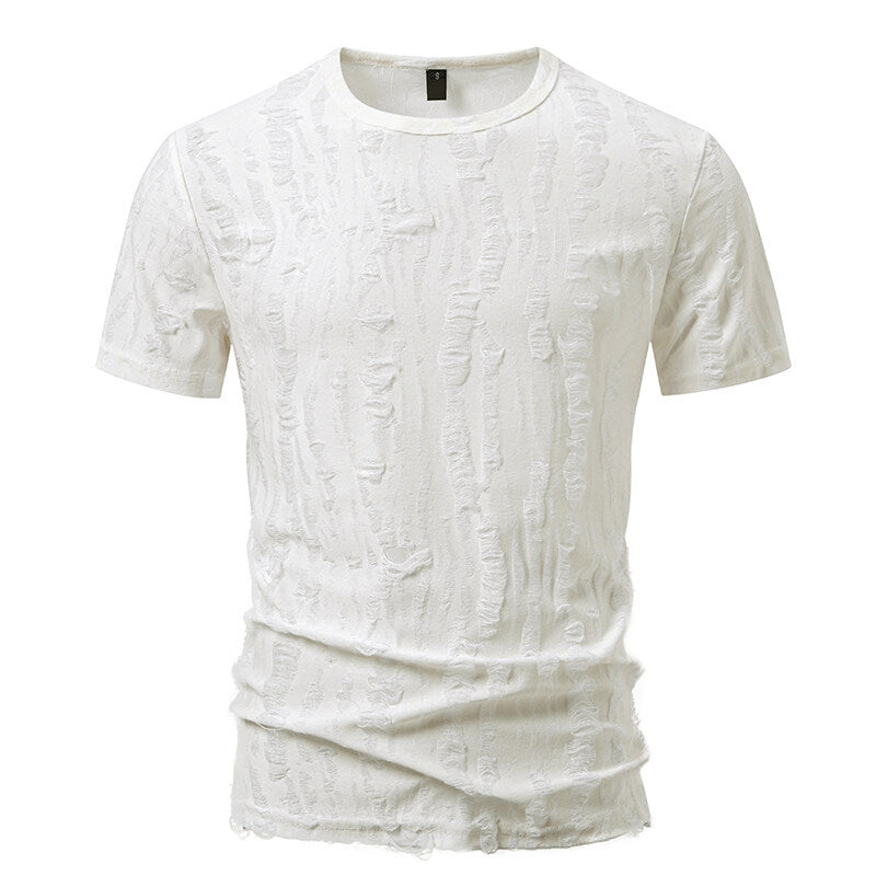 Herr T-shirt med strukturerad vintage-design Mirla-Eva Jonsson