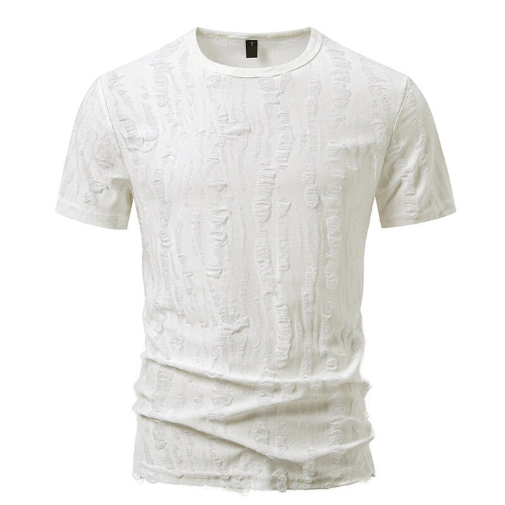 Herr T-shirt med strukturerad vintage-design Mirla-Eva Jonsson