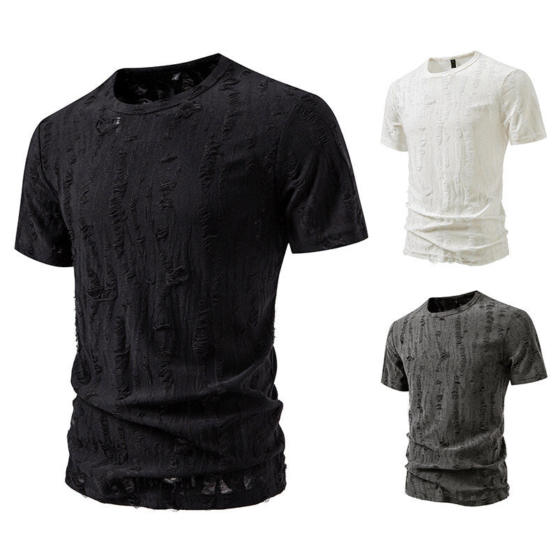 Herr T-shirt med strukturerad vintage-design Mirla-Eva Jonsson