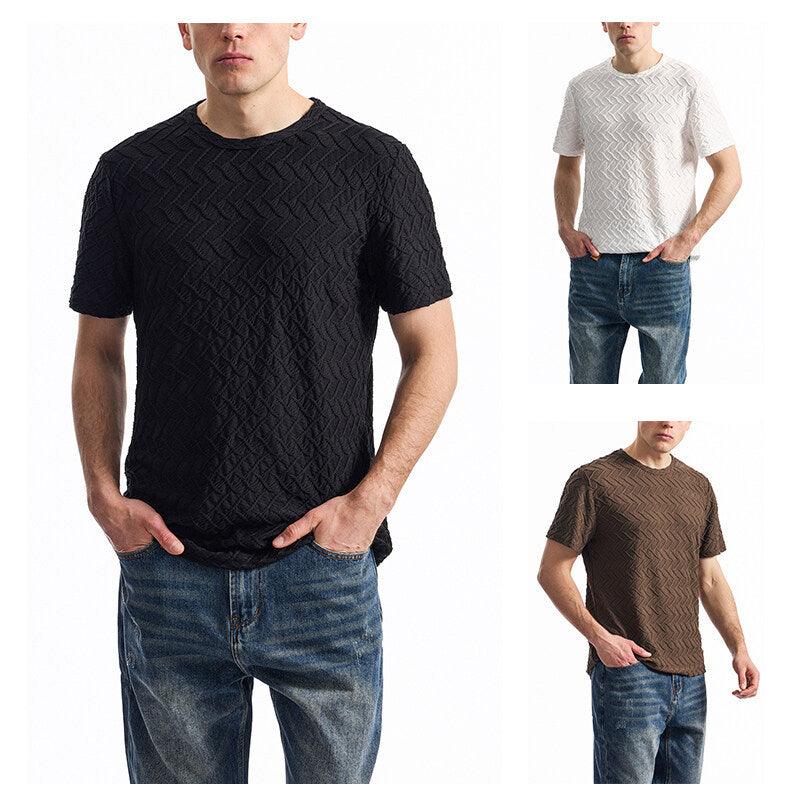 Herr T-shirt med strukturerat mönster och avslappnad passform Eva Jonsson-Eva Jonsson
