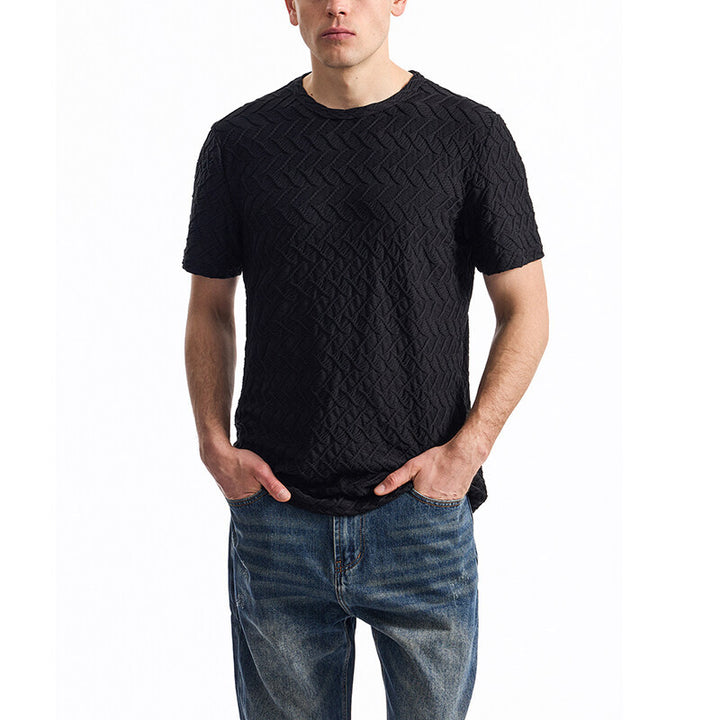 Herr T-shirt med strukturerat mönster och avslappnad passform Eva Jonsson-Eva Jonsson