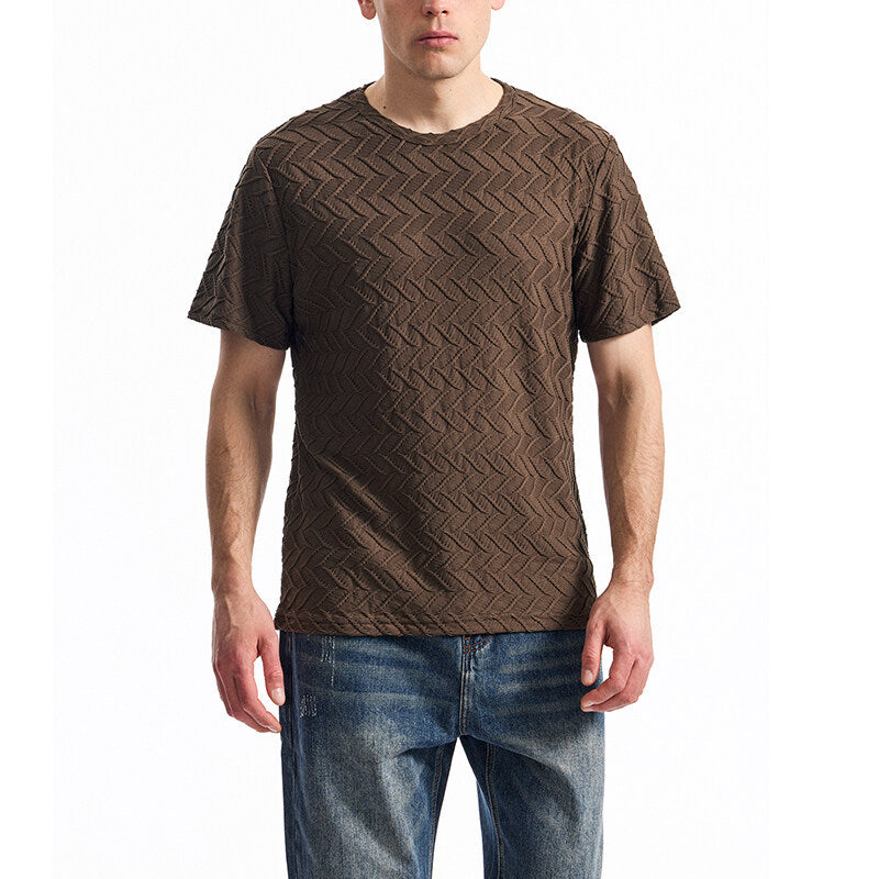 Herr T-shirt med strukturerat mönster och avslappnad passform Eva Jonsson-Eva Jonsson