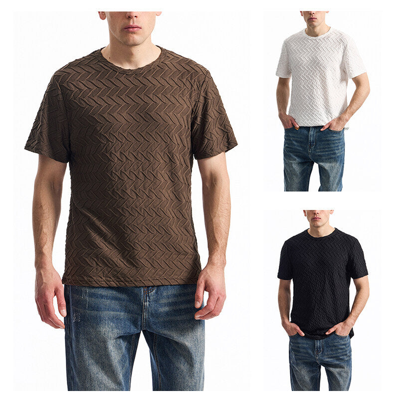 Herr T-shirt med strukturerat mönster och avslappnad passform Eva Jonsson-Eva Jonsson